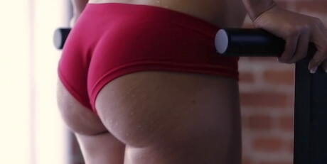 Curious canadian babe Alyssa Reece in panties shows her ass and spreads her legs 